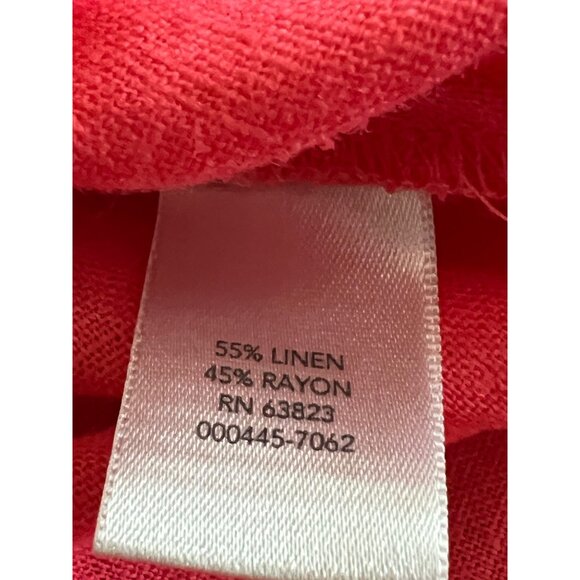 Christopher & Banks Coral Button Front Linen Lightweight Jacket Size Small - Picture 6 of 8